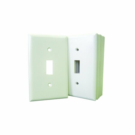 COOPER INDUSTRIES Eaton Wallplate, 4-1/2 in L, 2-3/4 in W, 1-Gang, Thermoset, White, High-Gloss 2134W-JP